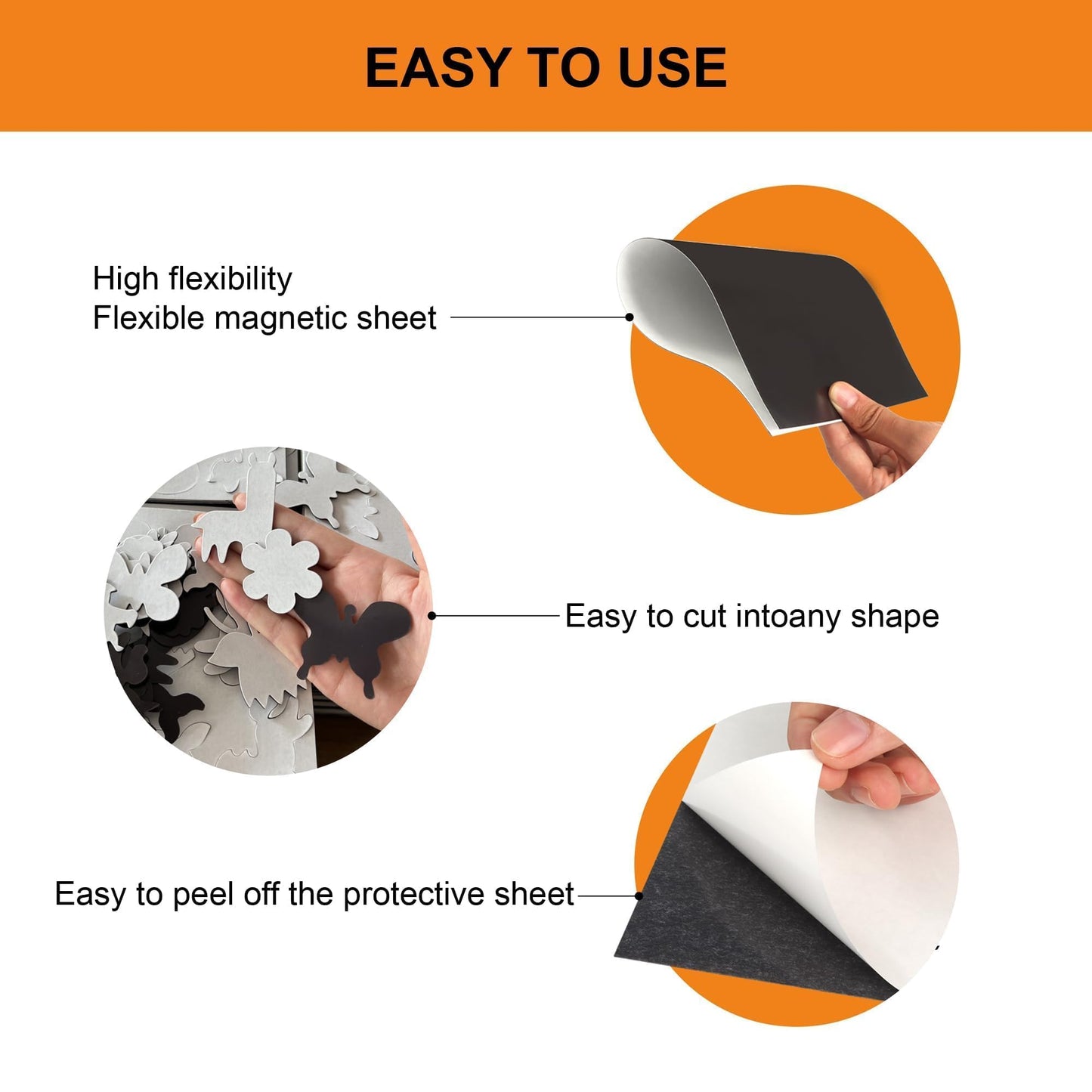 Magnetic Sheets with Adhesive Backing - Easy to Cut Magnet Sheet for Photos, Stickers, Die Storage - A4 Large Size (12" x 8.5") - Extra Strong and Durable Displate Magnets for Fridge, Cabinets (4Pcs)