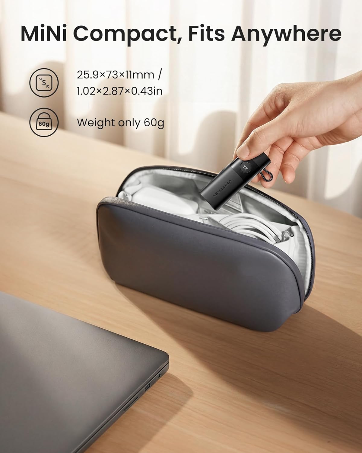 Vention Mini Wireless HDMI Transmitter & Receiver - 4K Ultra HD Video Output, 165FT Range | Plug & Play