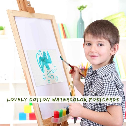 Fainne 200 Set 5 x 7 Inch Pure Cotton Watercolor Cards Set Foldable Blank Cotton Watercolor Cards with Envelopes 140lb Heavyweight Paper Postcards for Art Painting Creative Thank Note