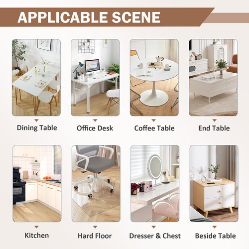 LovePads 1.5mm Thick 22 x 54 Inch Clear Table Cover Protector, Clear Table Protector, Plastic Table Cover, Table Pad for Dining Room Table, Clear Desk Mat Desk Protector for Writing Desk, Coffee Table