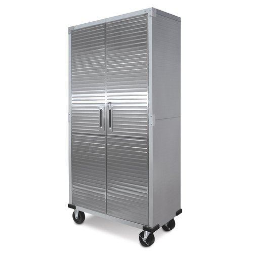 Seville Classics UltraHD Solid Steel Rolling Lockable Metal Storage Cabinet Locker Organizer, w/Adjustable Shelves for Garage, Warehouse, Office, Classroom, Granite, 36" W x 18" D x 72" H
