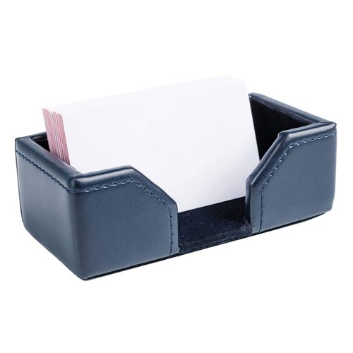 Dacasso Navy Blue Bonded Leather Business Card Holder