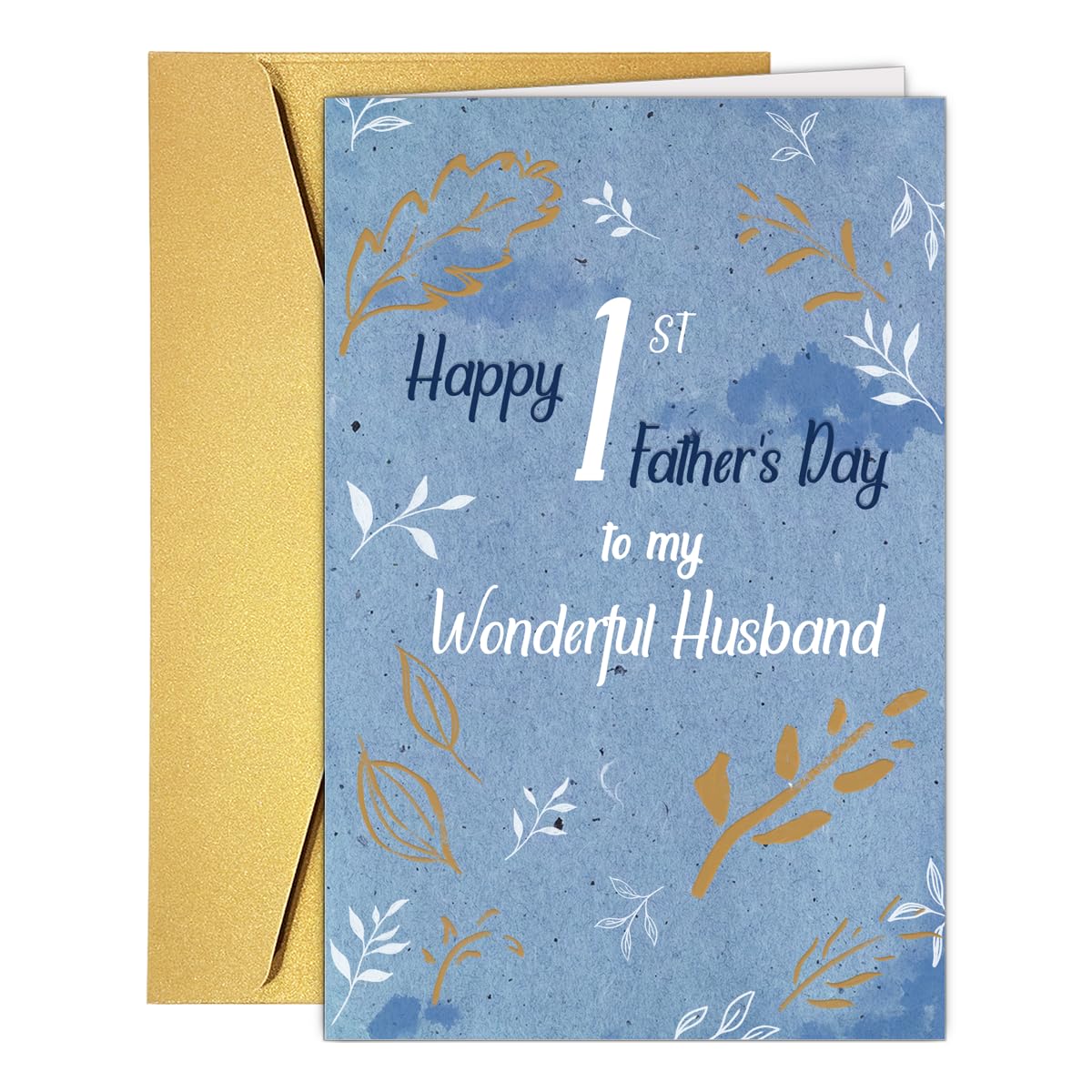 GVMGVM 1st Fathers Day Card for Husband, Romantic First Fathers Day Card for Husband From Wife, Happy 1st Father's Day Cards Gift for Hubby