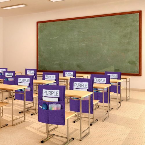 HELLO PAPAYA Chairback Buddy Pocket Chart, Chairback Buddy Pocket Chair Pockets for Classroom with 3 Pockets and 1 Student Name Tag, Chair Pockets Organizer