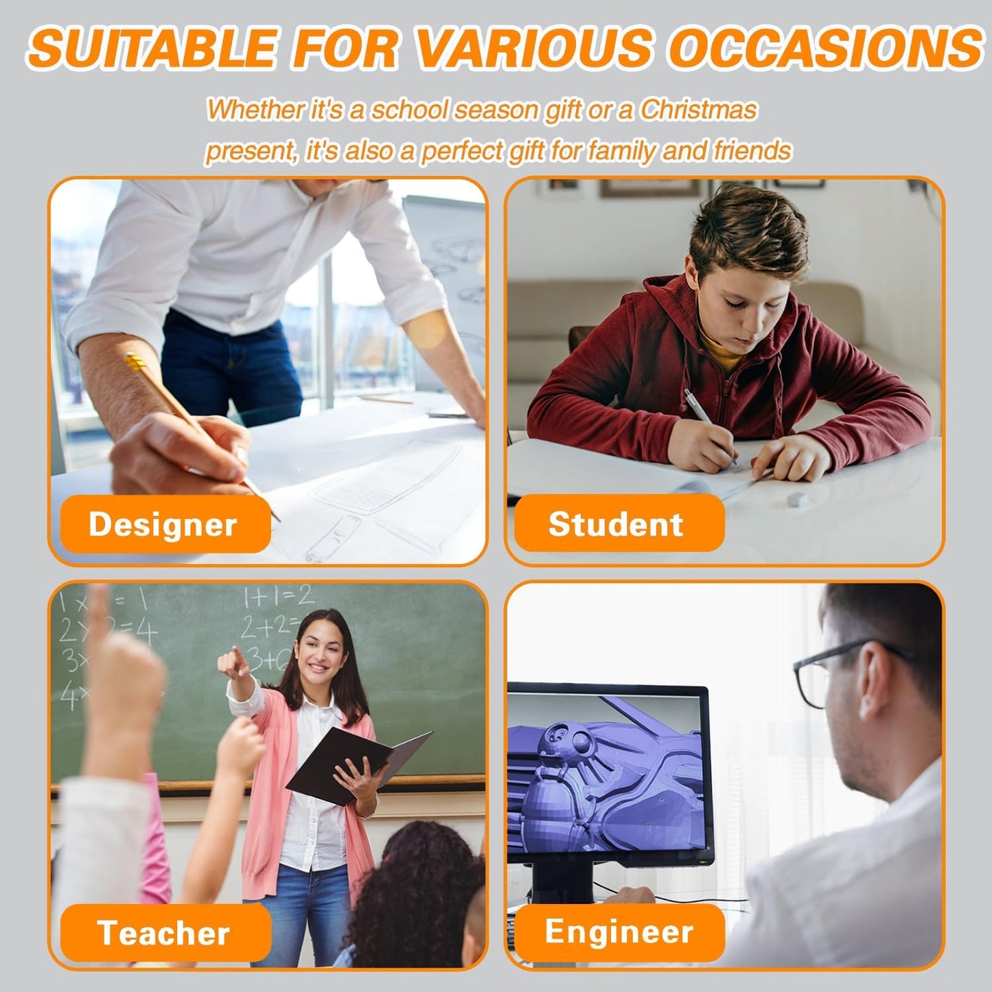 7Pcs Geometry Set | Math Protractor, Compass, Ruler & Mechanical Pencil - Essential Back to School Kit for Students