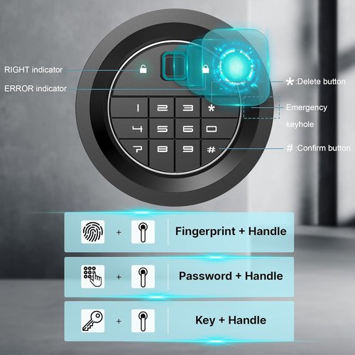 Marcree Biometric Gun Safe - Quick Access Fingerprint Safe for Rifles & Pistols | Dual Alarm System, No Assembly