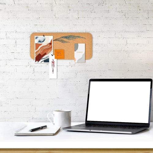 Cork Board | Skiennix Self-Adhesive 12.5"x5.5" Bulletin Board - 1/2" Thick for Home, Office, School