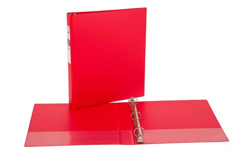 Avery Economy 3 Ring Binders, 1" Round Rings, 12 Red Binders (03310)