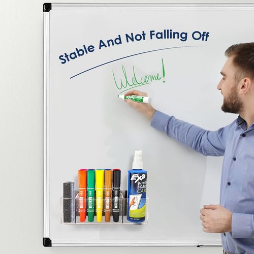 Zvanila Acrylic Magnetic Dry Erase Marker Holder, 10 Slots Clear Holder for Classrooms, Offices, Home, Marker, Eraser and Cleaner Not Included