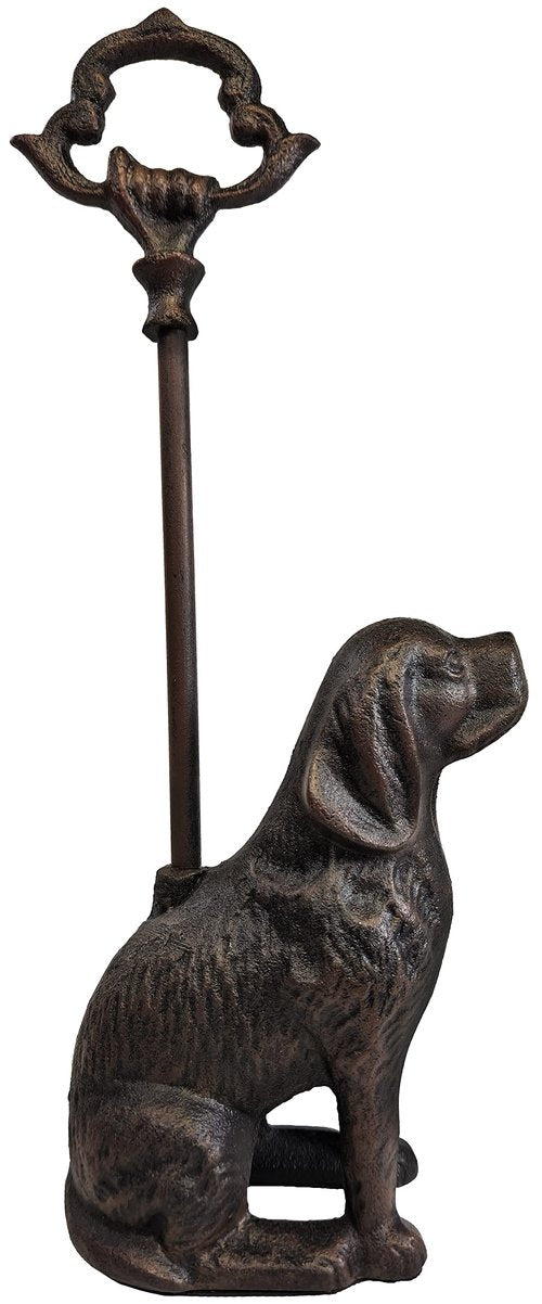 LuLu Decor, Cast Iron Decorative Dog Door Stopper with Rod, 5 lbs