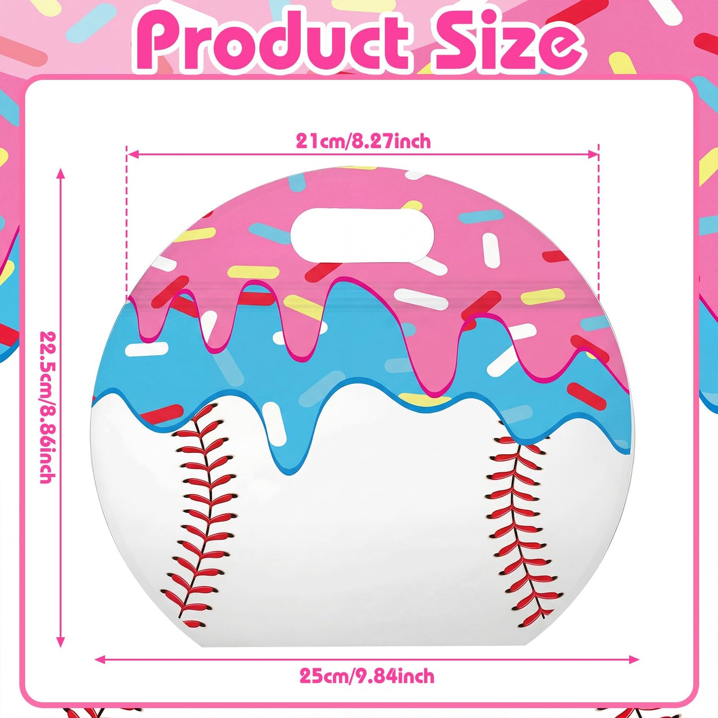 Colarr 24 Pcs Baseball Ice Cream Drip Party Favor Bags with Handles Reusable Sealed Treat Candy Bags Stand-up Bottom Snack Container for Sport Team Baseball Ice Cream Drip Party Birthday Gift Supplies