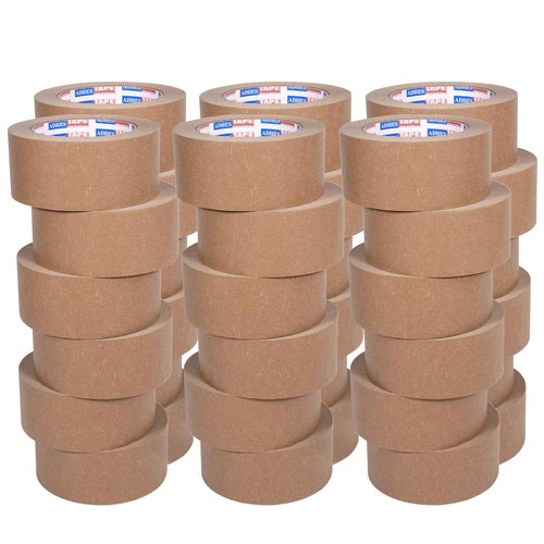 ADHES Biodegradable Kraft Paper Tape Eco Friendly Packing Tape Writable Non-Coated Surface for Masking, Sealing, and Packaging Use,2inch x 55 Yards,36Rolls