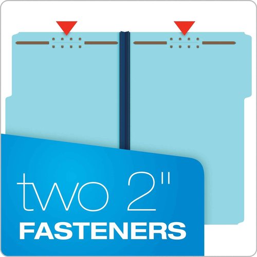 Pendaflex FP313 Pressboard Folders, 2 Fasteners, 1" Expansion, 1/3 Tab, Legal, Blue (Box of 25)