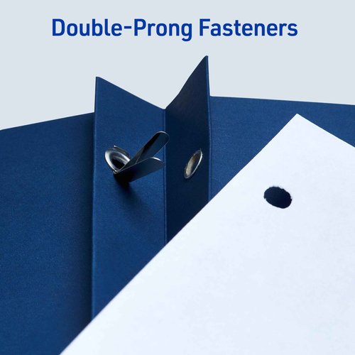 Avery Two Pocket Folders with 3 Prong Fasteners, Holds 70 Sheets, Case Pack of 125 Blue Folders (47975)