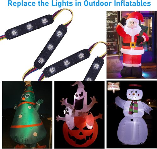 LED Window Lights - Waterproof 12V RGB Decorative Modules for Business Store Advertising | 100FT (10 Packs)