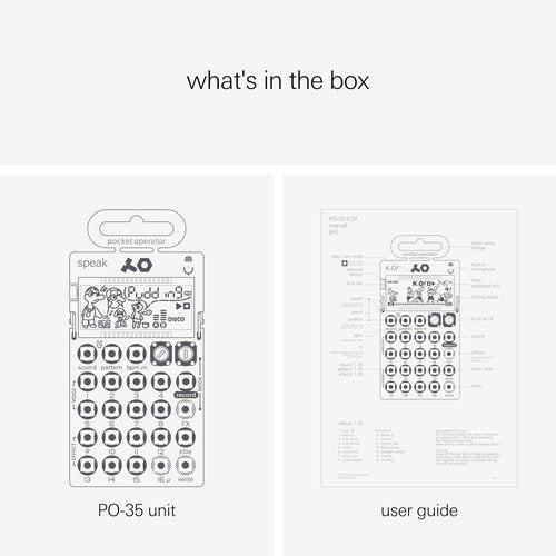 teenage engineering pocket operator PO-35 speak, vocal synthesizer, sampler and sequencer with built-in microphone for 8 different voice characters