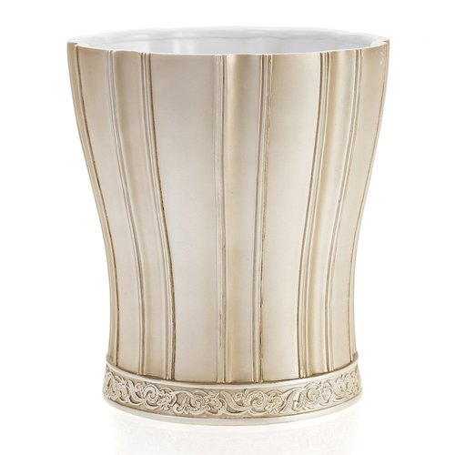 Creative Scents Victoria Bathroom Trash Can 1.32 Gal / 5L - Decorative Bathroom Wastebasket - Durable Beige Waste Bin - Waste Basket for Bathroom, Bedroom, Powder Room or Living Room Decor