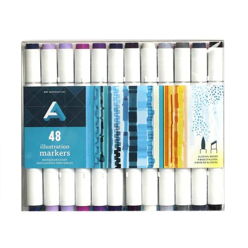 Art Alternatives Illustration Marker, 48-Marker Set