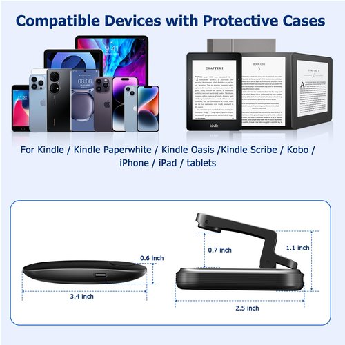 Debtrop Floor Kindle Stand Holder with Remote Page Turner, Bed Holder with Clicker for Reading, Kindle Accessories for 4.7-11.9 inch Devices