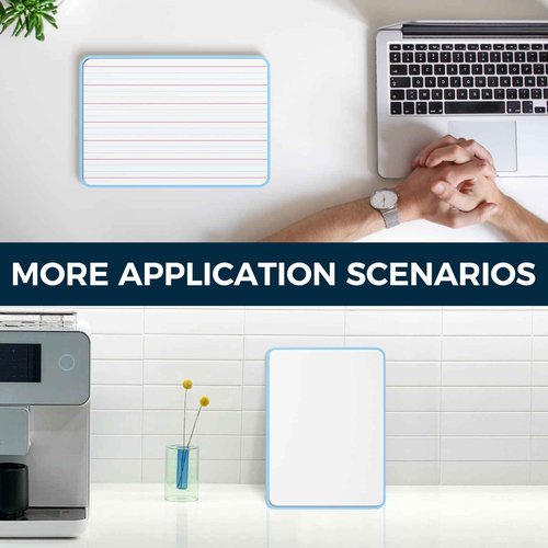 LOUKIN 6 Pack Small Dry Erase Lapboard, 9 x 12 Inch Double Sided (Ruled/Plain), Seamless Frame Mini Magnetic Lined Whiteboard Set, Great for Office (12 Markers&6 Erasers Included)