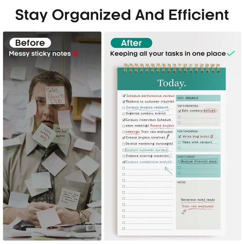 To Do List Pad - To Do List Notebook for Work with 52 Sheets, Undated Daily Planner Perfect for Daily Tasks and Goal Setting, To Do List Notepad Suitable for Office, Home and School