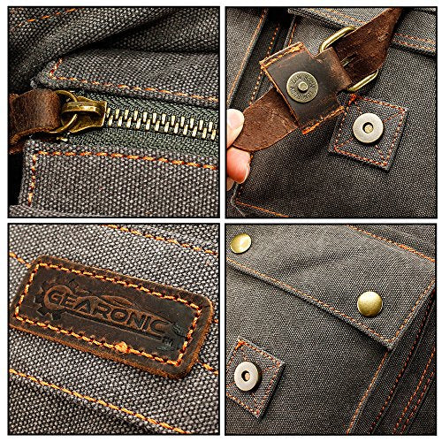 Messenger Bag for Laptop Vintage Canvas Leather Crossbody Satchel Shoulder Computer Bag Travel Office Messenger Bag