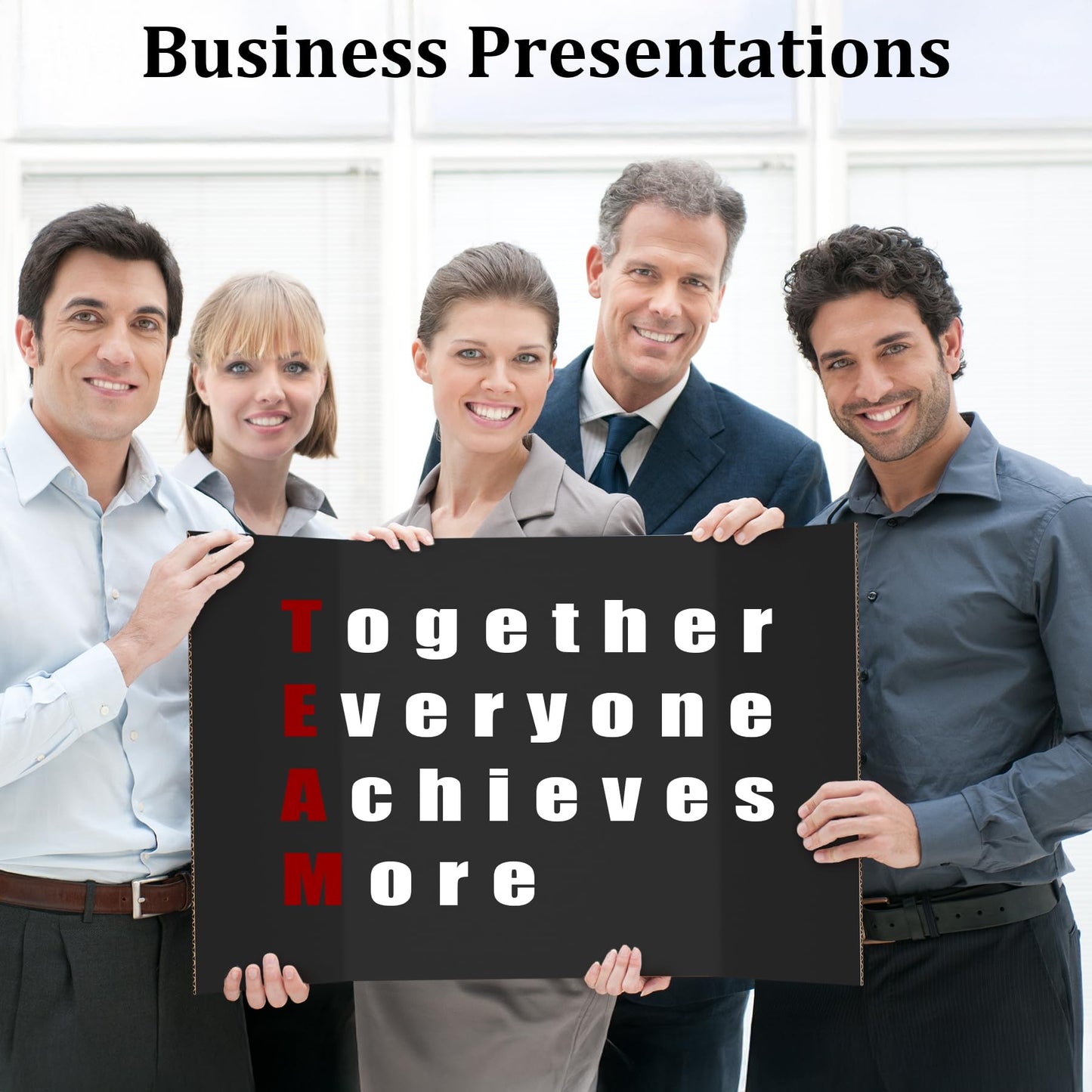 Ndsox 6 Pack 26" x 16" Black Trifold Poster Board Medium Size Corrugated Cardboard Science Fair Display Boards for School Projects, Business Presentations, Event Displays, and Art Exhibitions