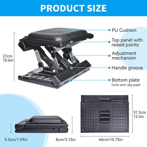 Scalebeard Foot Rest for Under Desk at Work 4-Level Height Adjustable,Ergonomic Foldable Footrest with Replaceable and Washable Cover for Office, Gaming,Computer, Soft & Removable Pad Desk Foot Stool