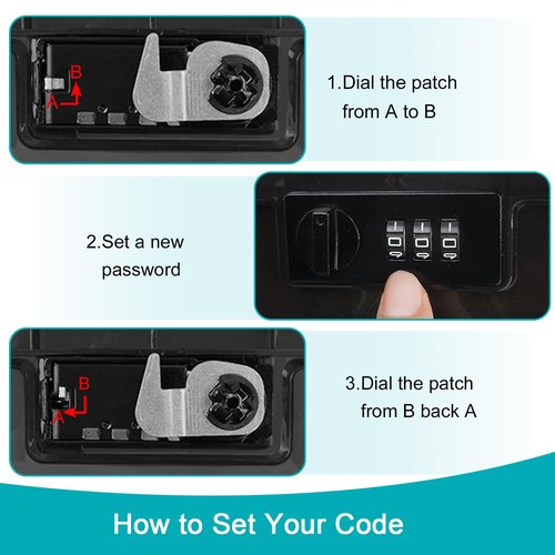 Lalifebuss Combination Lock Boxes for Personal Items, Lockable Storage Box for Office Locker/School/Medicine/Snacks/Phone Jail/Electronic/Home (2 Pack/Black)
