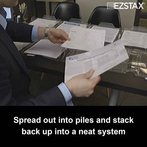EZSTAX File Organizers - Letter Size, Stackable Trays for Desk - for Office Files, Mail, Documents - 48 Pack