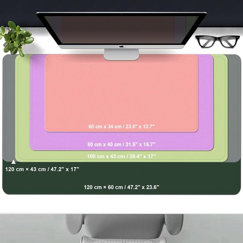 Leather Desk Pad Protector, 39.4'' X 17'' Large Mouse Pad, Office Desk Mat, Non-Slip PU Leather & Suede Base Desk Blotter, Laptop Desk Pad, Desktop Mat for Office Home, White