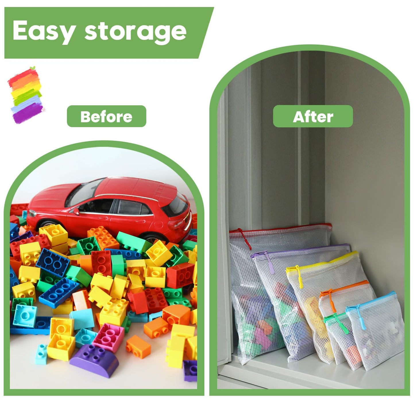 YOPCDJ 25pcs Mesh Zipper Pouch Bags for Organization,Toy Storage Bags,Clear Zipper Pouch Suitable for Travel,Classroom and Home