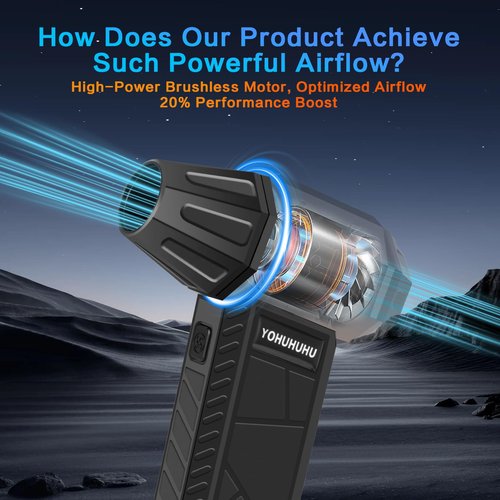 Compressed Air Duster 180000RPM Electric Air Duster Knob Adjustment Gear Rechargeable Cordless Jet Air Blower Turbo Fan for Computer Keyboard Outdoors Car Home