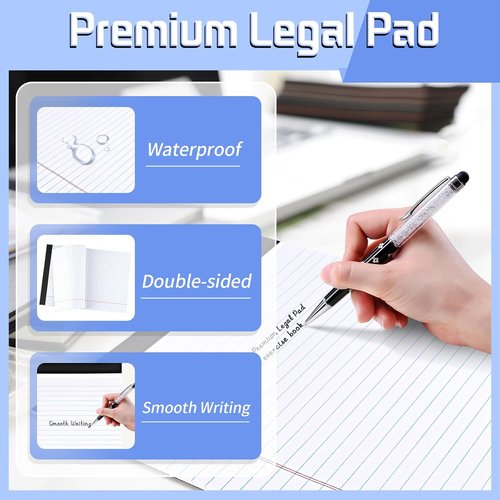 Legal Pads | 3-Pack Lined Writing Pads - 8.5 x 11 Inches, 30 Sheets Each for School & Office