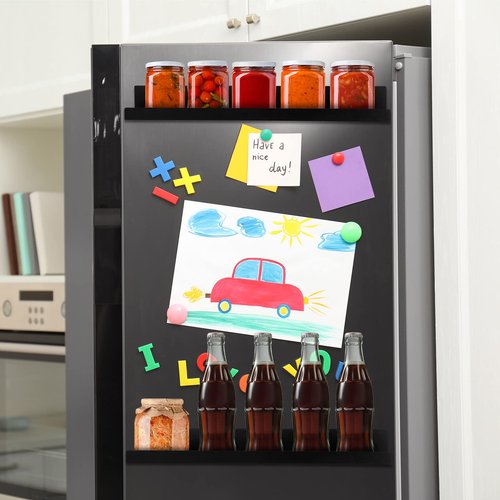 Lincia 2 Pcs Magnetic Book Shelf for Whiteboard Metal Floating Magnetic Book Display Shelf for Teacher Office(24 x 2.4 x 2 Inch,Black)