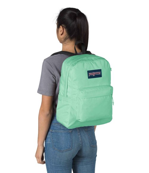 JanSport SuperBreak Plus Backpack with Padded 15-inch Laptop Sleeve and Integrated Bottle Pocket - Spacious and Durable Daypack for Work and Travel - Mint Chip