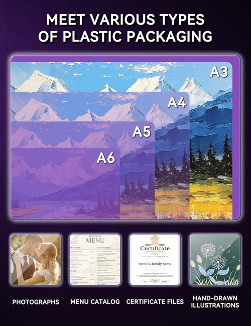 13 Inch Laminating Machine, 9-in-1 A3 Cold & Hot Laminating Machine with Laminating Sheets, Thermal Sensitive Laminator with Rapid Heating Technology, for Home, Office or School Supplies, White