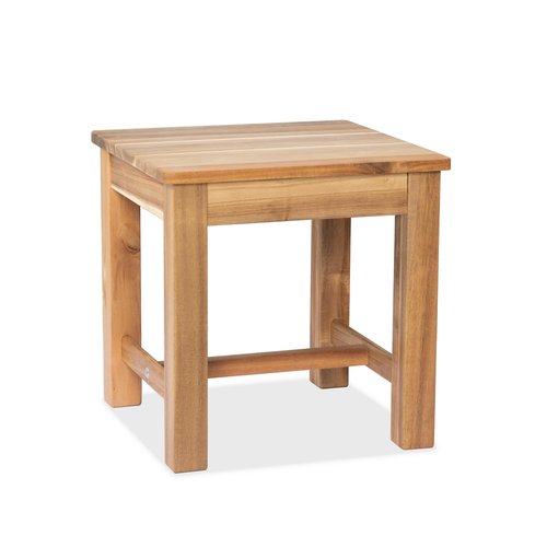 VICTORY RELAX 12 Inch Wooden Step Stool, Small Nature Beach Chair Under Desk, Indoor Acacia Wood Short Footstool for Living Room, Kitchen, Bathroom