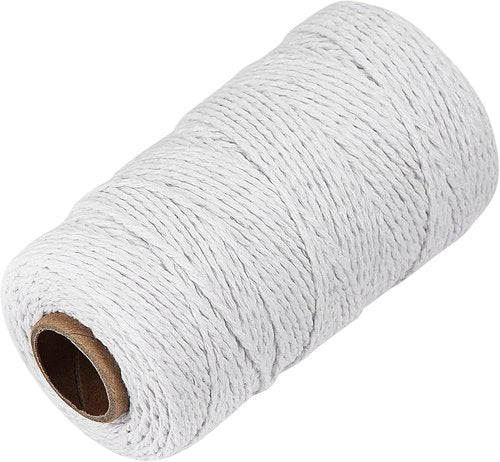 Ohtomber White Cotton Butchers Twine - 328 Feet 2MM Bakers Twine for Crafts and Cooking