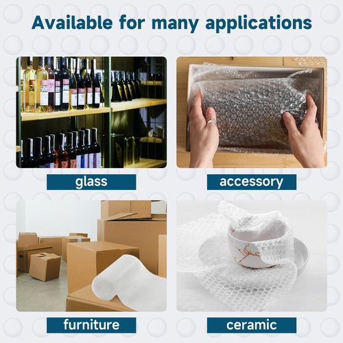6 Pack Bubble Cushioning Wrap 12 inch x 36 Feet - Large Plastic Packing Roll for Moving Boxes & Shipping Supplies - Moving Supplies, Perforated Every 12 Inch