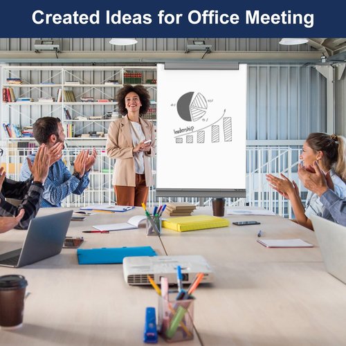 TSJ OFFICE Mobile Standing Whiteboard - 40 x 26 Inches Dry Erase White Board Tripod Whiteboard with Rolling Stand Flipchart Easel Height Adjustable