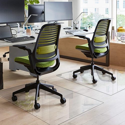 2 Pack Office Chair Mat for Carpet 47" x 29", Chair Floor Mat 1/7" Thick 10 Pounds Heavy Duty, Hard Desk Chair Mat for Carpeted Floors (47 * 29 inches-2PCS)