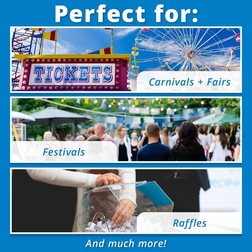 INDIANA TICKET CO. Blue Drink Roll Tickets, 2000 per Roll, Single Roll, 1x2 Tickets Admission, Events, Fundraisers & Prizes
