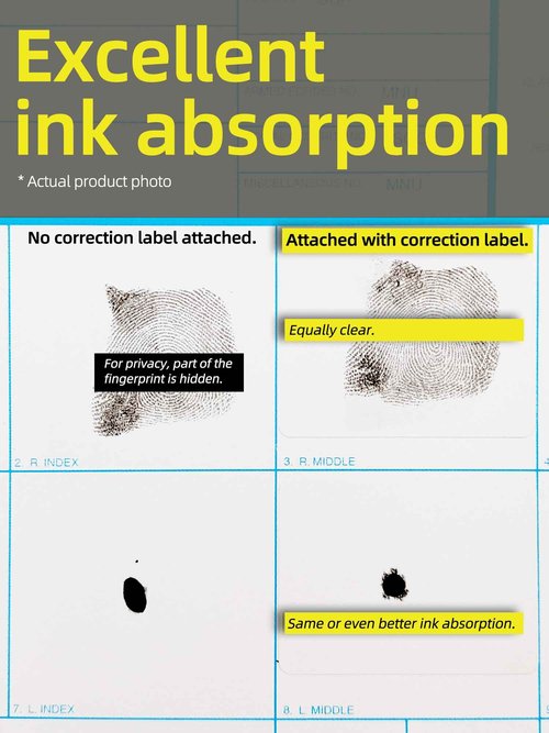 prismite Correction Labels for Finterprint Cards, for Single Finger, Pack of 1000