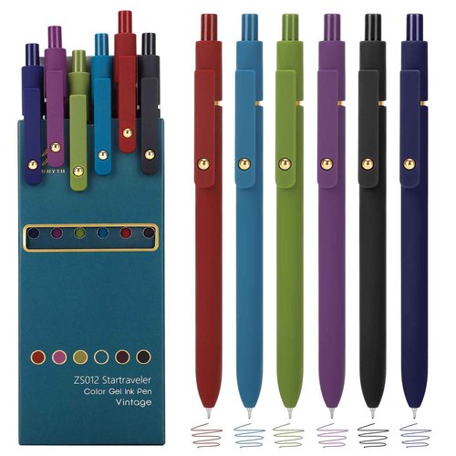 Ddaowanx Colorful Gel Pens, 0.5mm Fine Point Retractable, Cute Pens with Colored Writing and Sketching, Nursing School Essentials,School Supplies, Gifts for Nurse (24Pcs-Vintage Colors)
