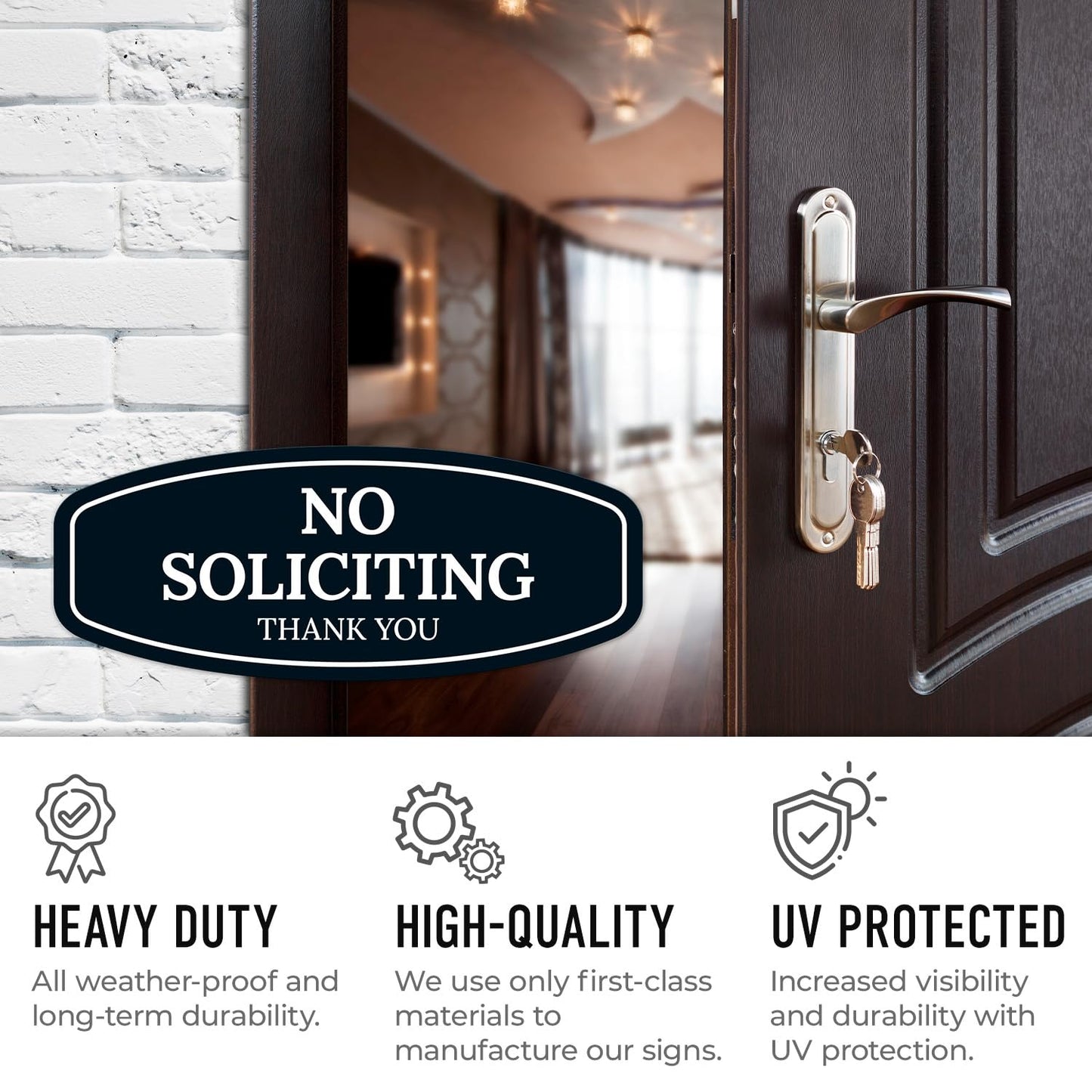 No Soliciting Sign for House Thank You Sign, (SI-1541)