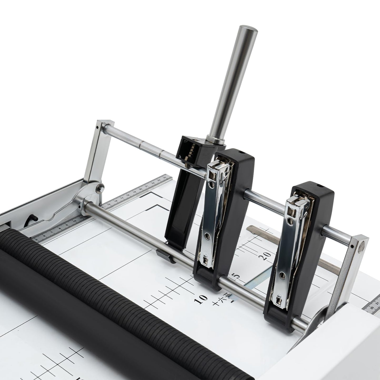 Binding Folding Machine, A3 Booklet Maker with Millimeters Positioning Silicone Folding Rollers Thread Design and Visible Panel Long Power Cord Booklet Folding and Binding Machine for Homes Schools