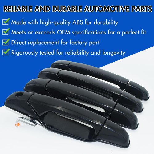 Chevy Silverado Door Handles - 4PCS Front & Rear Replacement for 2007-2014 Models | Durable & Stylish