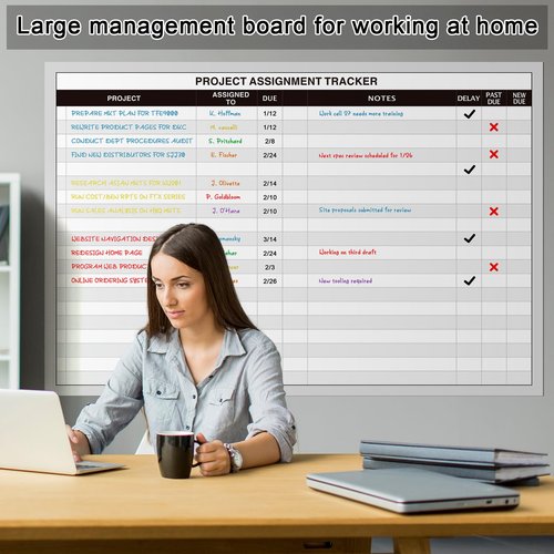 Lincia Large Magnetic Project Planning Dry-Erase Board 24" x 36" Reusable Make Ready Board Property Management Office Whiteboard for Wall Project Planner for Managers & Entrepreneurs