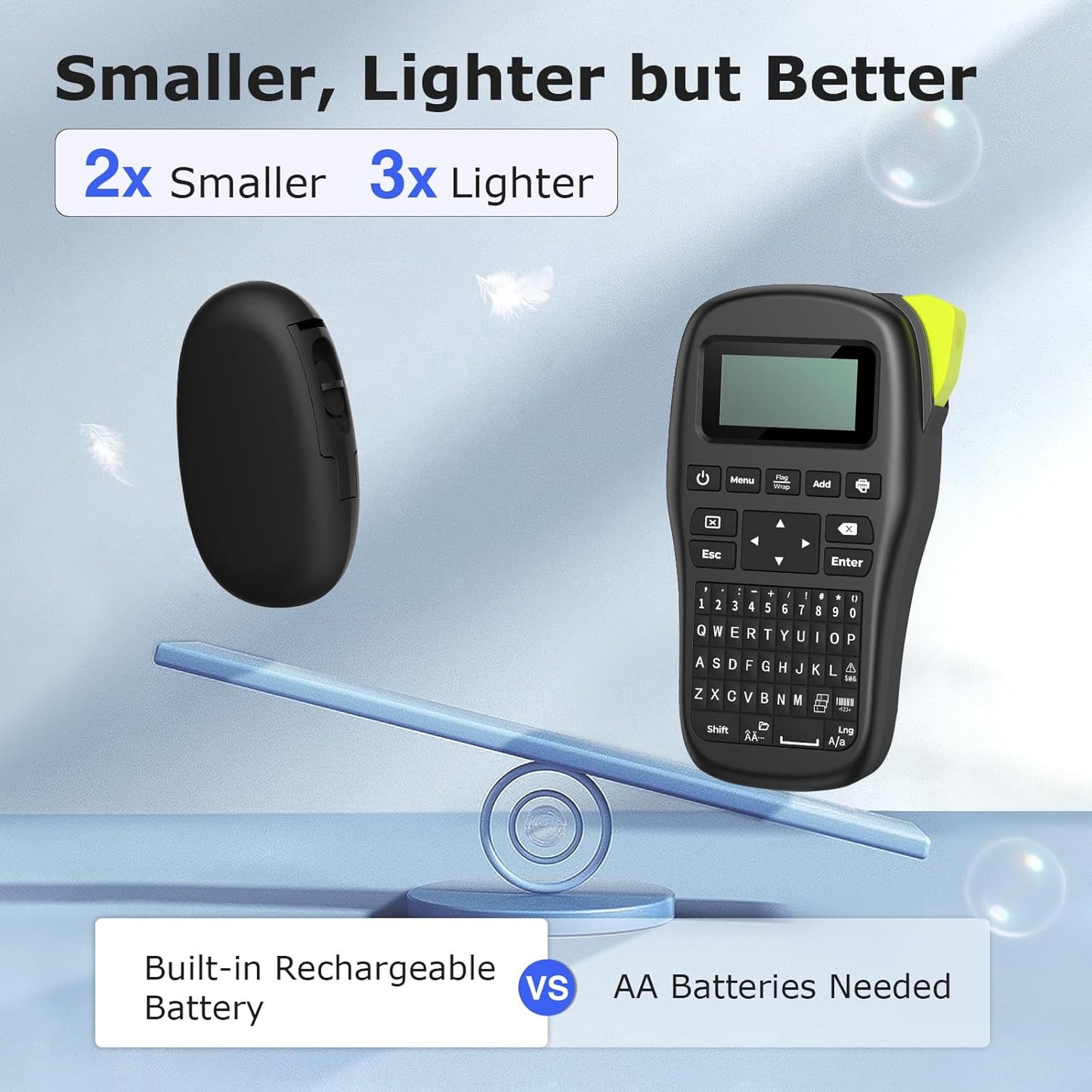 SUPVAN E10 Bluetooth Label Maker - Inkless, Waterproof Labels with 35 Fonts & 1,000+ Icons | Black